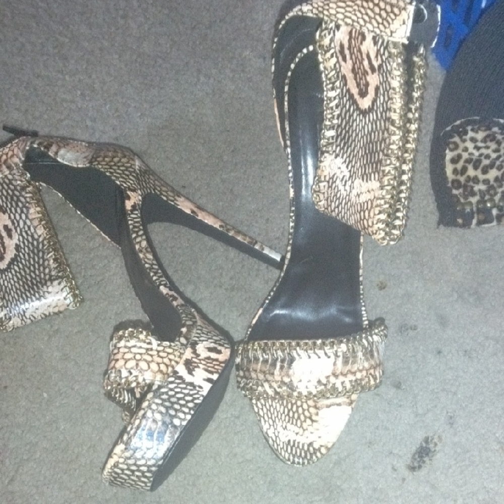 Snake Print Women's Heels